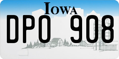 IA license plate DPO908