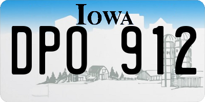 IA license plate DPO912