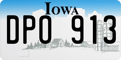 IA license plate DPO913
