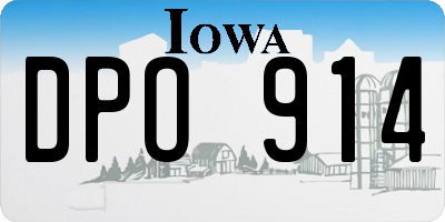 IA license plate DPO914