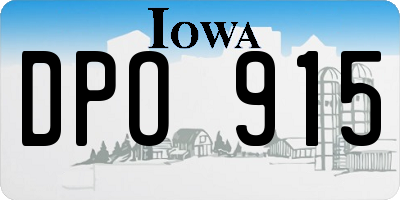 IA license plate DPO915
