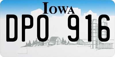 IA license plate DPO916