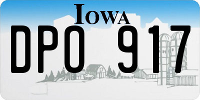 IA license plate DPO917