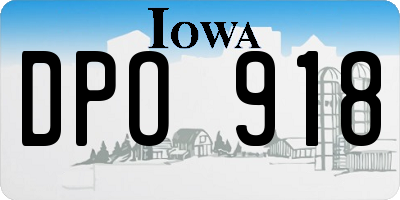 IA license plate DPO918