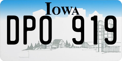 IA license plate DPO919