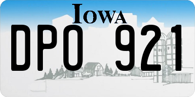 IA license plate DPO921