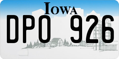 IA license plate DPO926