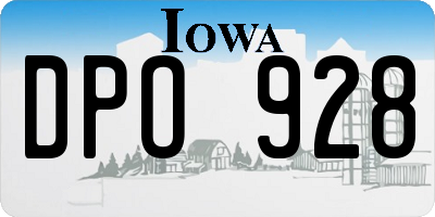 IA license plate DPO928