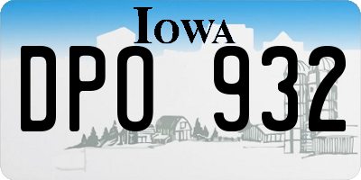 IA license plate DPO932