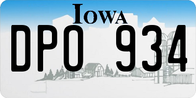 IA license plate DPO934