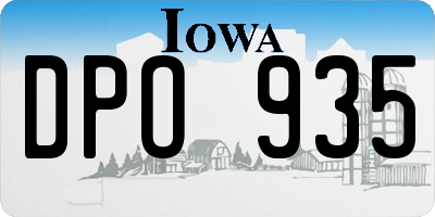 IA license plate DPO935