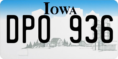 IA license plate DPO936