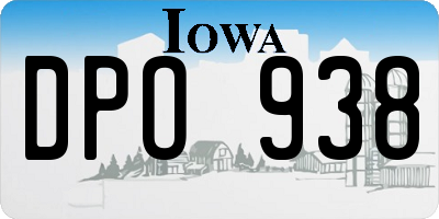 IA license plate DPO938