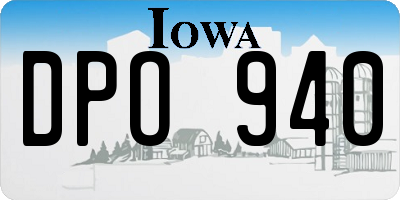 IA license plate DPO940