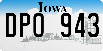 IA license plate DPO943