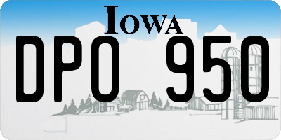 IA license plate DPO950