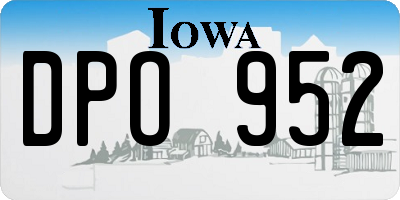 IA license plate DPO952
