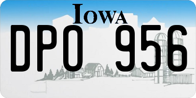 IA license plate DPO956