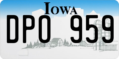 IA license plate DPO959