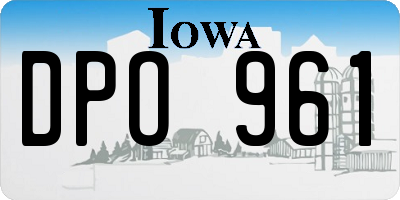 IA license plate DPO961
