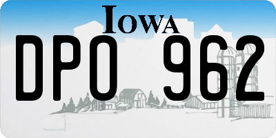 IA license plate DPO962