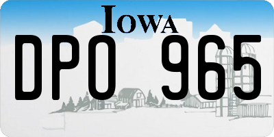 IA license plate DPO965