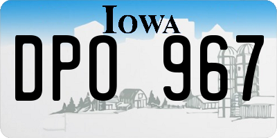 IA license plate DPO967