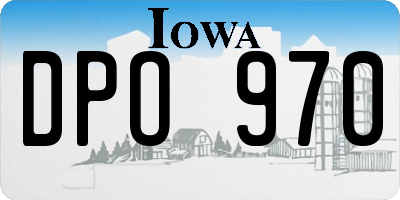 IA license plate DPO970