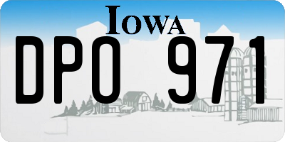 IA license plate DPO971