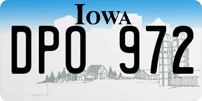 IA license plate DPO972