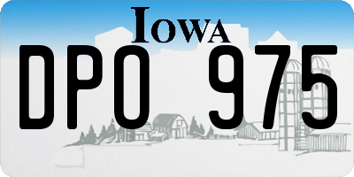 IA license plate DPO975