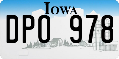 IA license plate DPO978