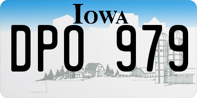 IA license plate DPO979