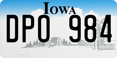 IA license plate DPO984