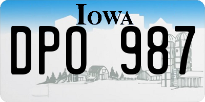 IA license plate DPO987