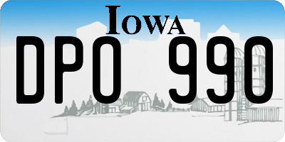 IA license plate DPO990
