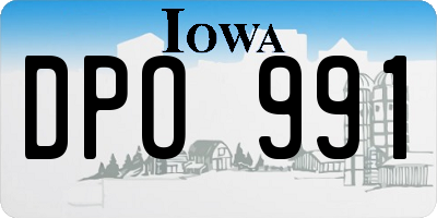 IA license plate DPO991