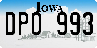IA license plate DPO993