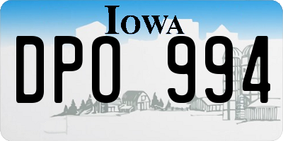 IA license plate DPO994