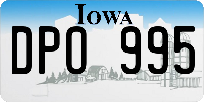 IA license plate DPO995