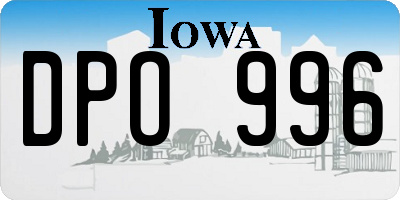 IA license plate DPO996