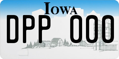 IA license plate DPP000