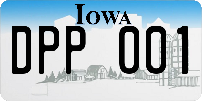 IA license plate DPP001