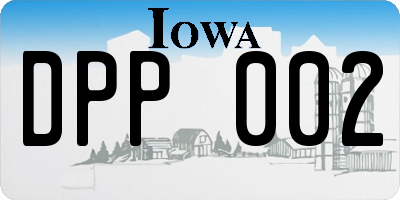 IA license plate DPP002
