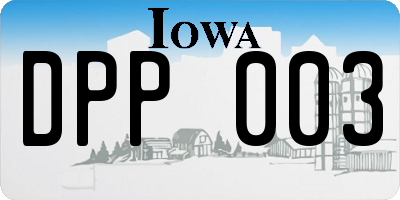 IA license plate DPP003