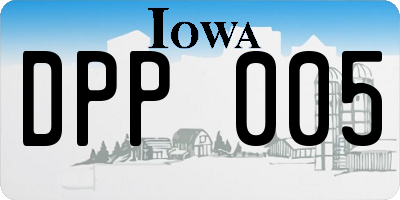IA license plate DPP005