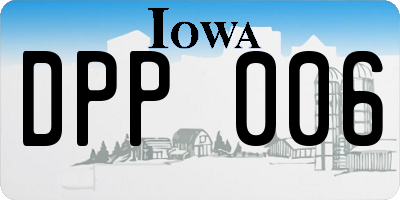 IA license plate DPP006