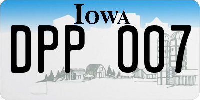 IA license plate DPP007