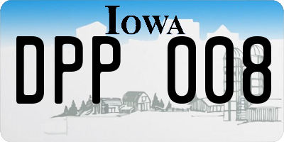 IA license plate DPP008