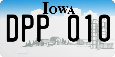 IA license plate DPP010